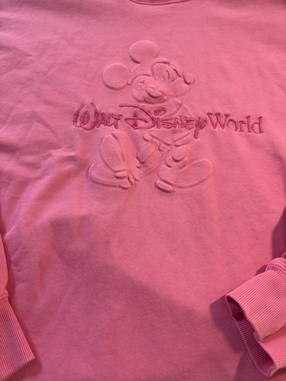 Disney Walt Disney World Mickey Mouse Women’s Pink Fleece Crewneck L